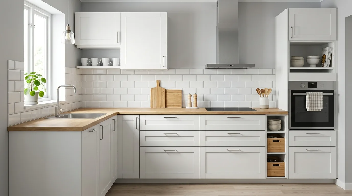 Let backsplash choices sharpen the look without overspending inspiration for an IKEA kitchen.